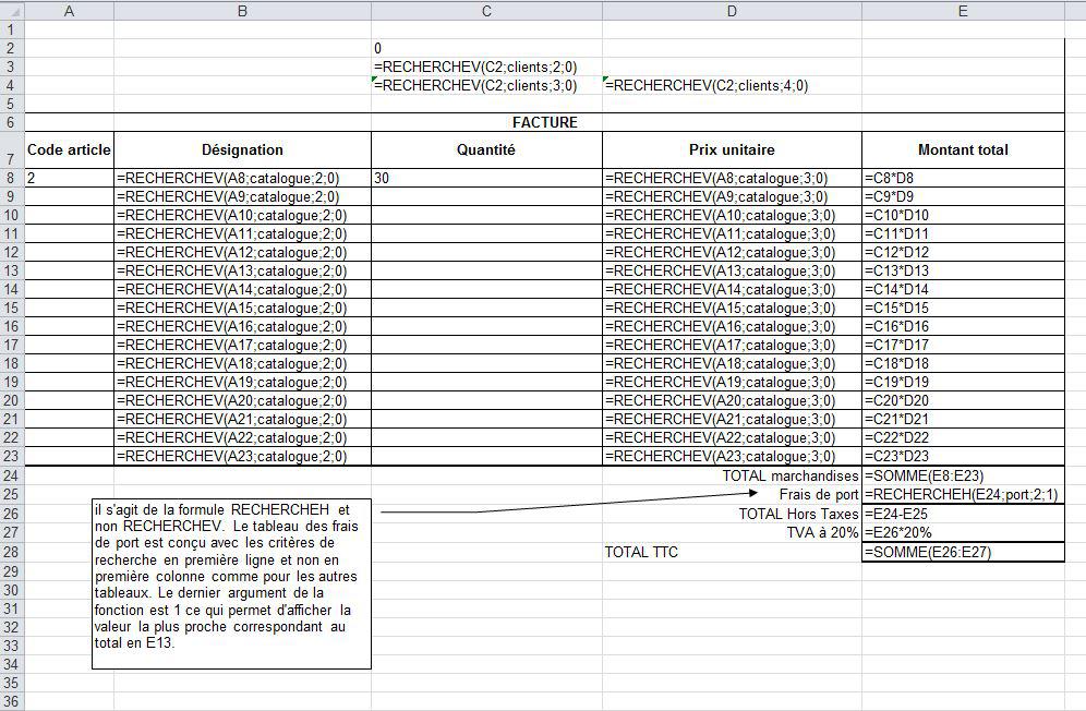 Exercice Excel corrigé