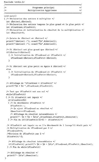 multiplication égyptienne