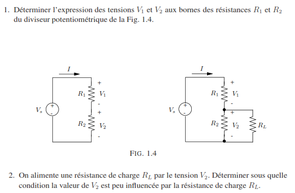 Exercice électronique corrigé déterminer l’expression des tensions V