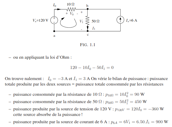 Exercice électronique déterminer le courant