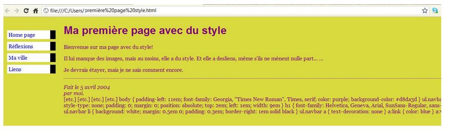 Première page style