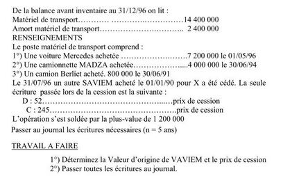 Exercice comptabilité génerale