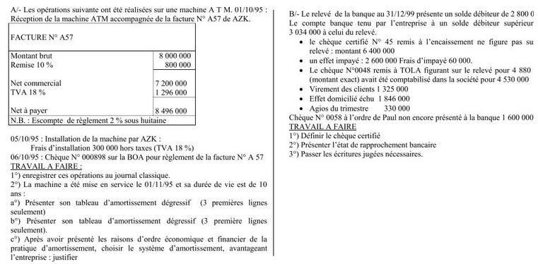 Exercice comptabilité générale