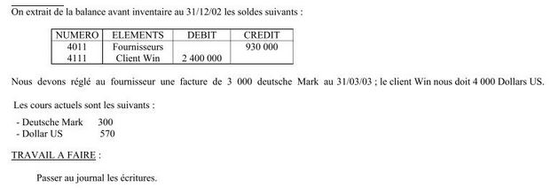 Exercice Comptabilité Générale