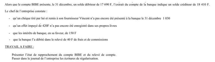 Exercice comptabilité générale