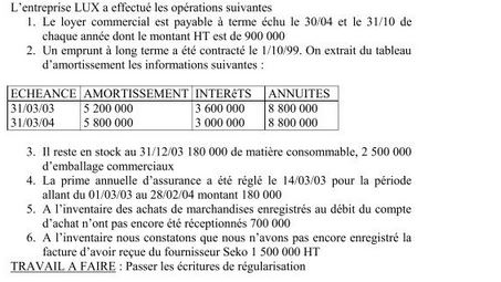 Exercice comptabilité générale