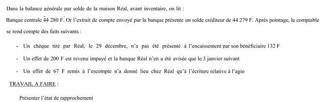 Présenter l'etat de rapprochement