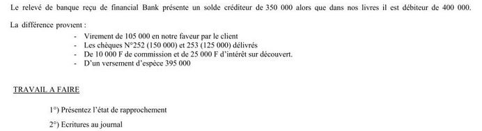 Exercice comptabilité générale