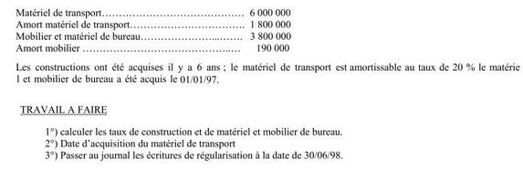 Exercice Comptabilite Génerale