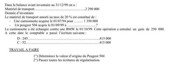 Exercice Comptabilite Génerale