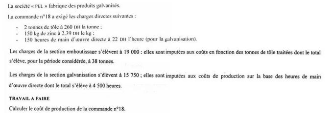 Exercice comptabilité analytique