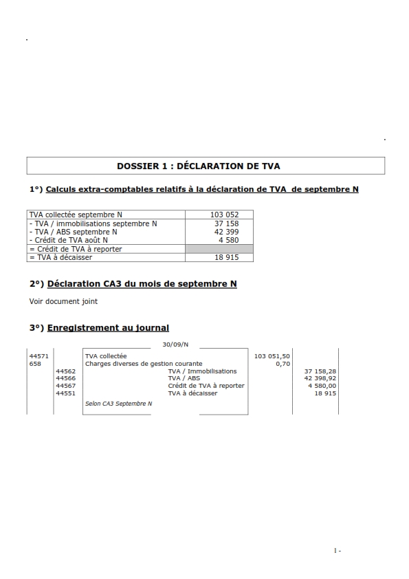 Exercice comptabilité générale