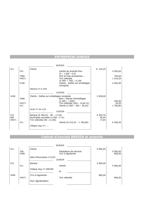 Comptabiliser les différents cas