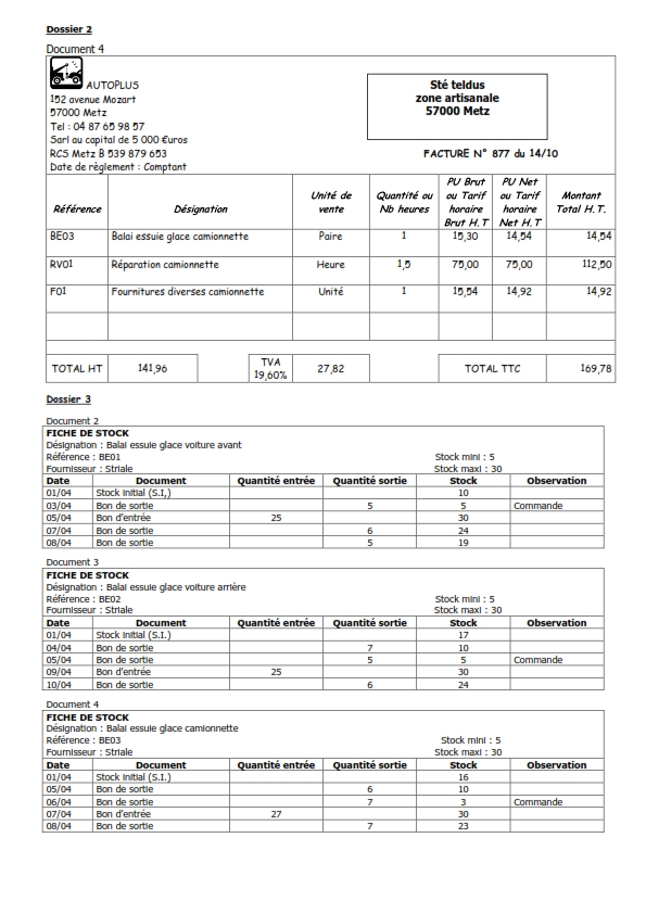 Exercice comptabilité générale