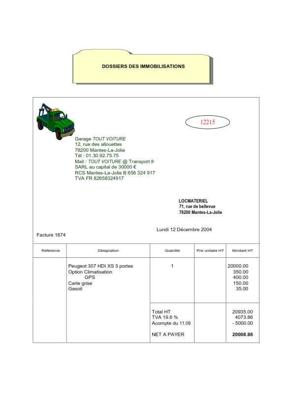 Exercice Comptabilité Générale