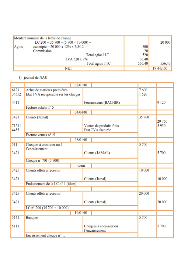 Exercice comptabilité générale