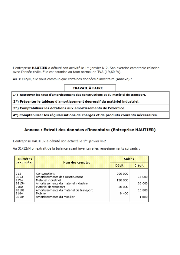 Exercice Comptabilité Générale