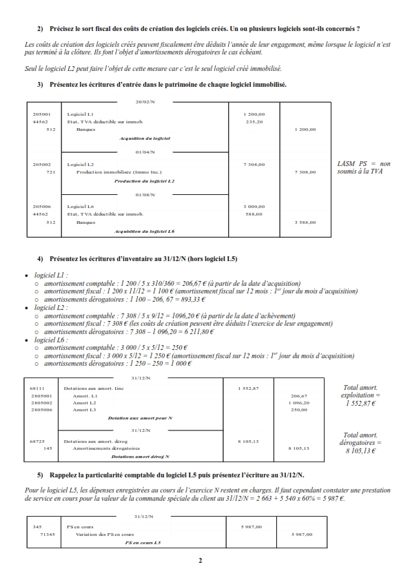  Exercices comptabilité