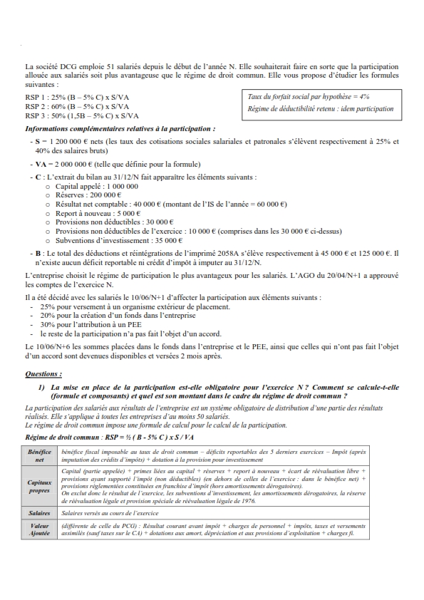 Exercice Comptabilité Approfondie