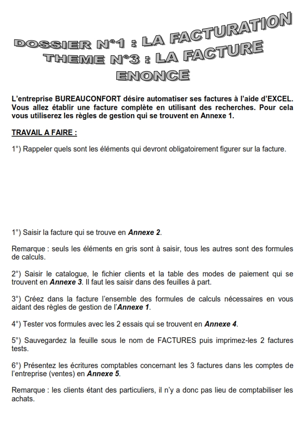 Exercice Comptabilité Générale